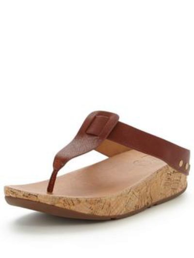 Fitflop Ibiza Cork Tan Toe Post Sandal